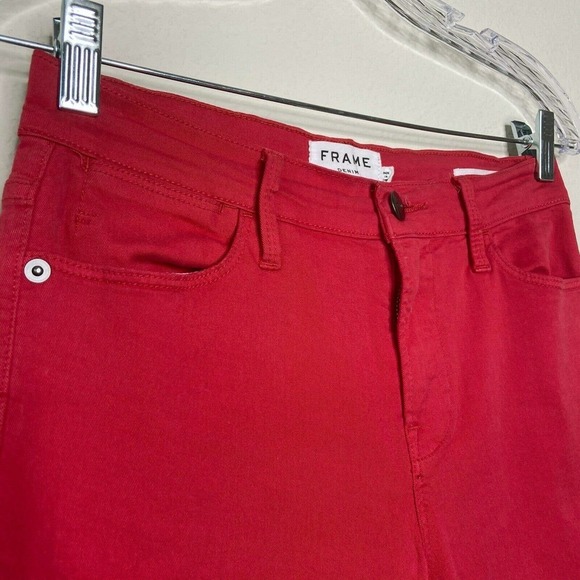Frame Le High Skinny Vintage Red Jeans Sz 25 - Picture 3 of 8
